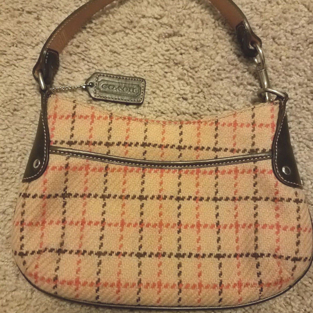 RARE COACH brand VINTAGE Wool Plaid Clutch~RARE FIND